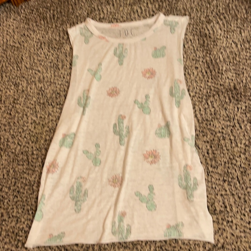 cactus and flower tank top
